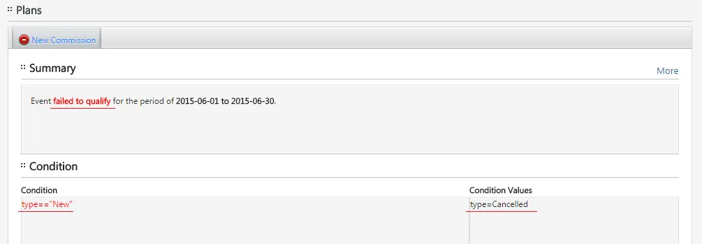 Failure/Success Feedback in Plan Detail Analysis Page