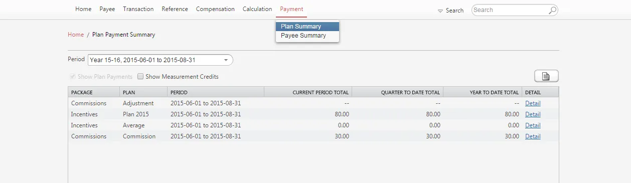 Plan Summary View